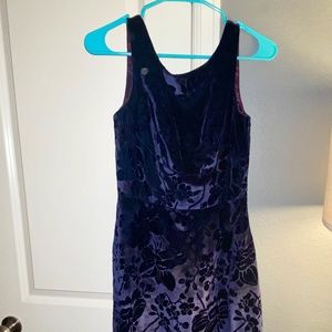 Blue velvet cocktail dress